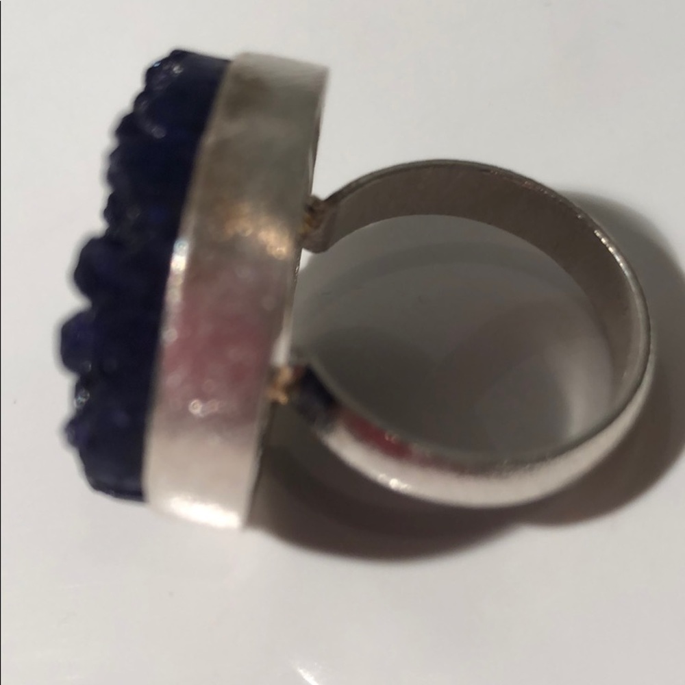 VIOLET FLAME ROCK RING IN STERLING SILVER - Picture 5 of 8